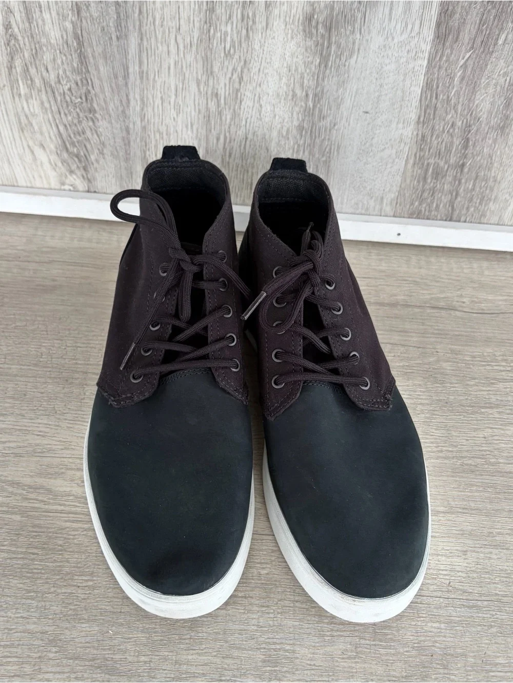 Timberland Davis Square Chukkas Sneakers Men's Shoes 9 Black Leather Frabic